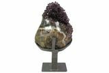 Unique Amethyst Crystal Cluster on Metal Stand - Uruguay #118170-5